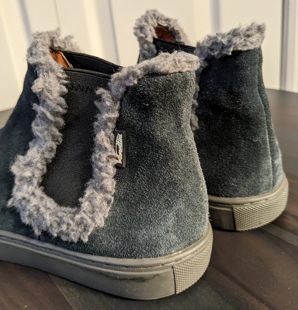 VENETTINI Grey Suede Faux Fur Slip-on Boot Euro 33 US 2